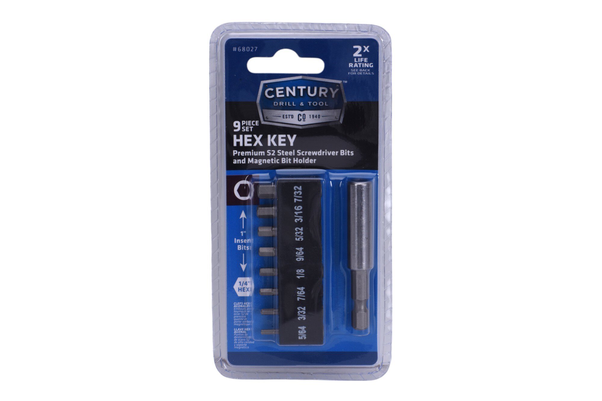 9 Piece Hex Key Bit & Holder Set