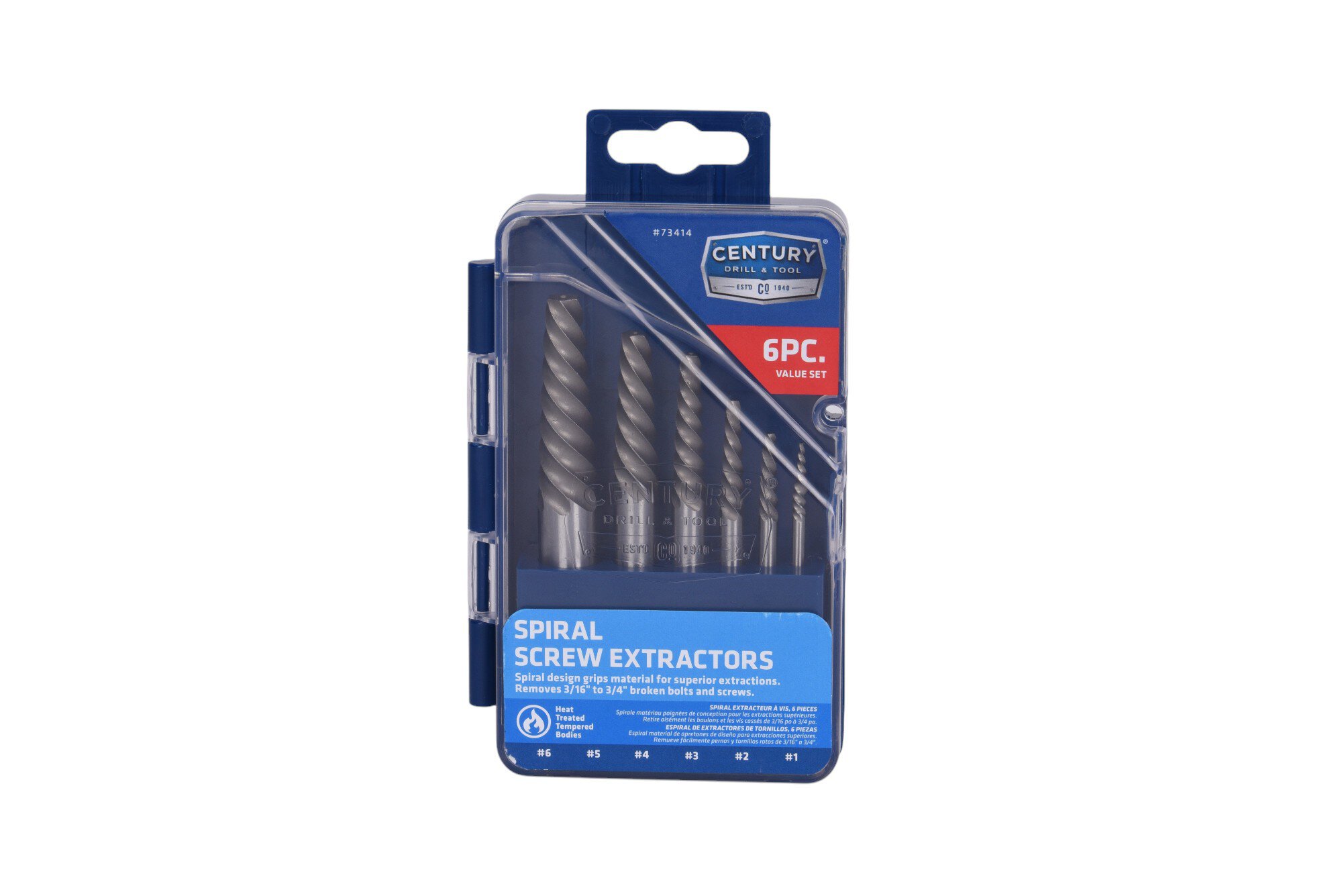 6 Piece Spiral Screw Extractor Set