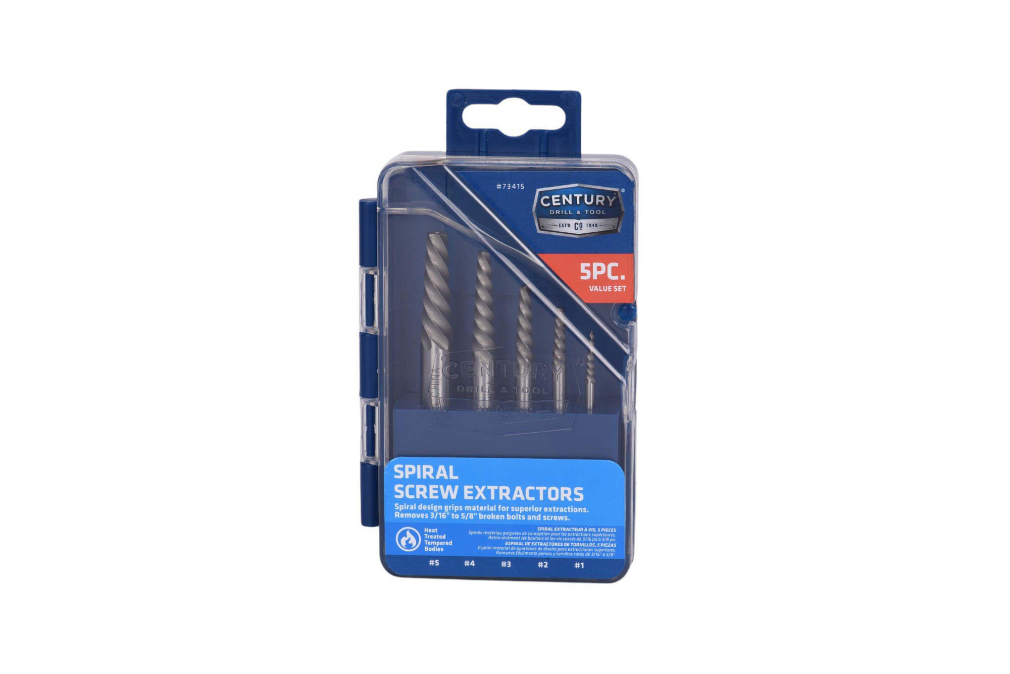 5 Piece Spiral Screw Extractor Set