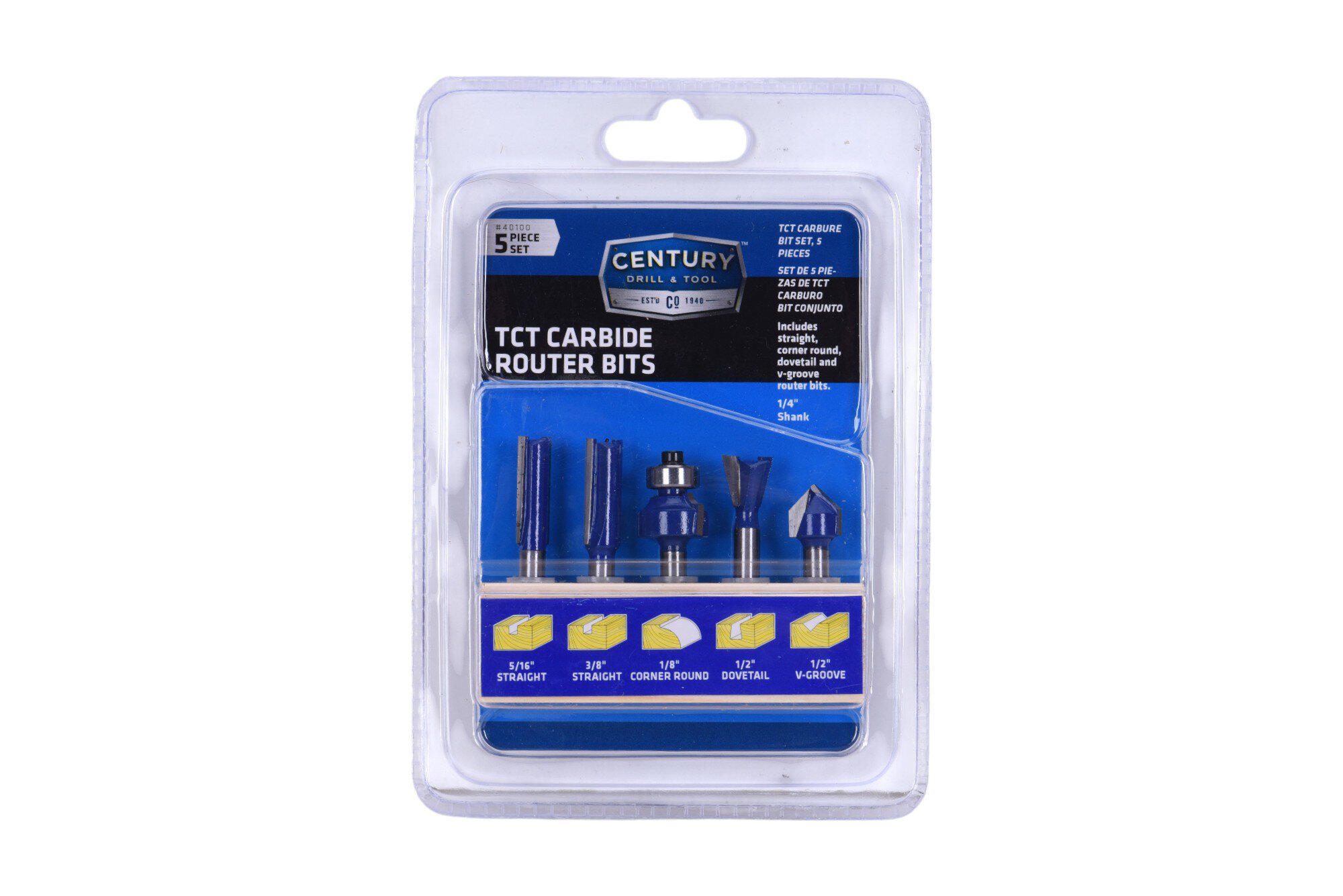 5 Piece TCT Carbide Router Bit Set