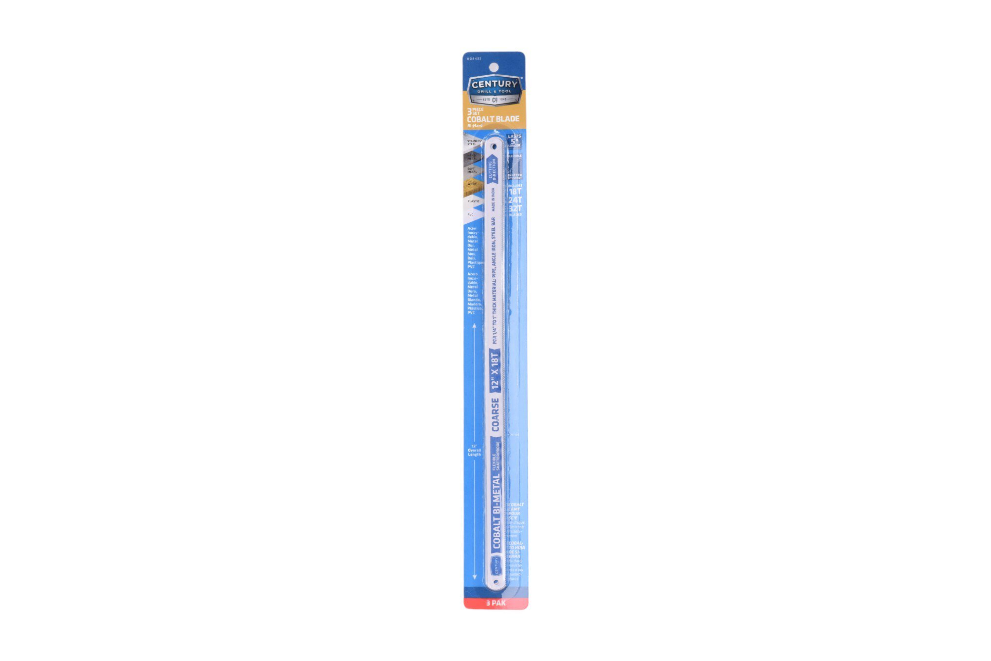 3 Piece Cobalt Bi-Metal Hacksaw Blade Set