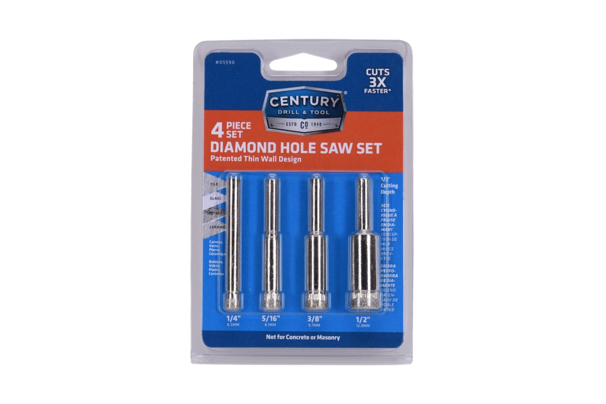 4 Piece Diamond Hole Saw Set