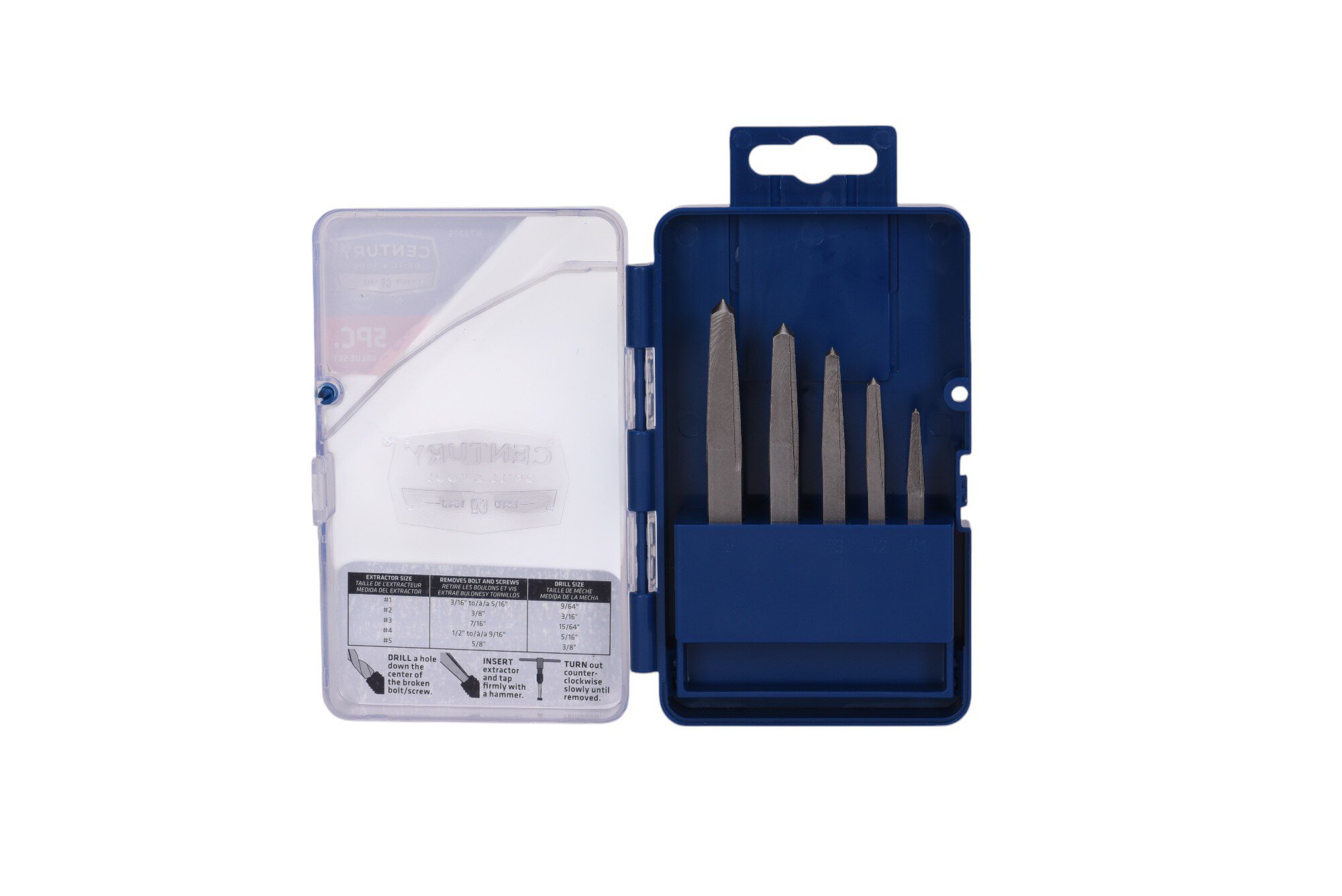 5 Piece Square Screw Extractor Set
