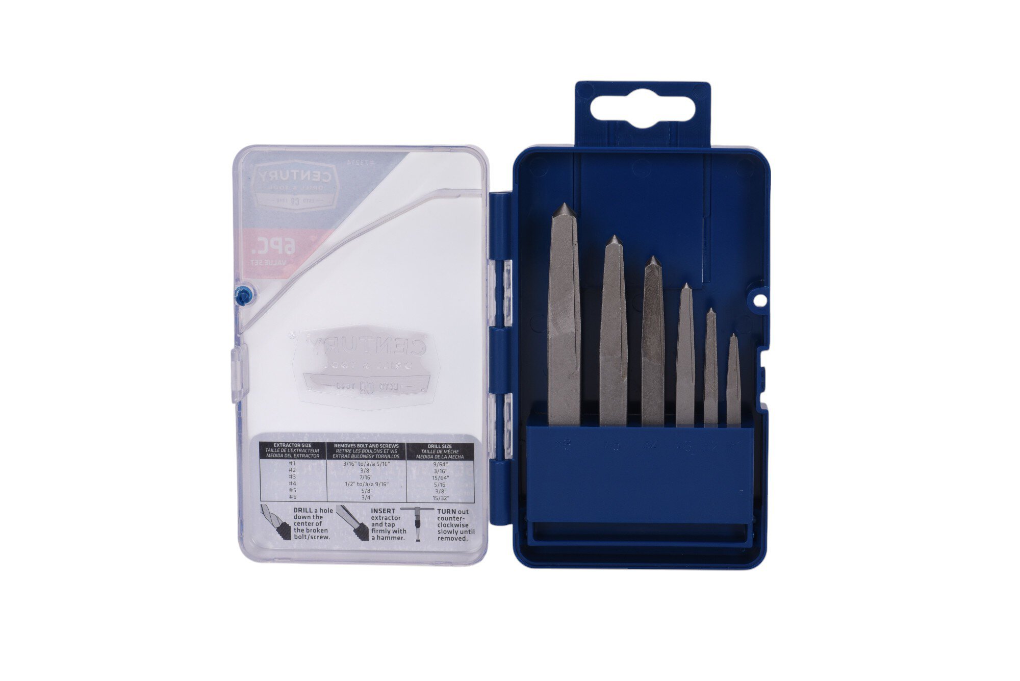 6 Piece Square Screw Extractor Set