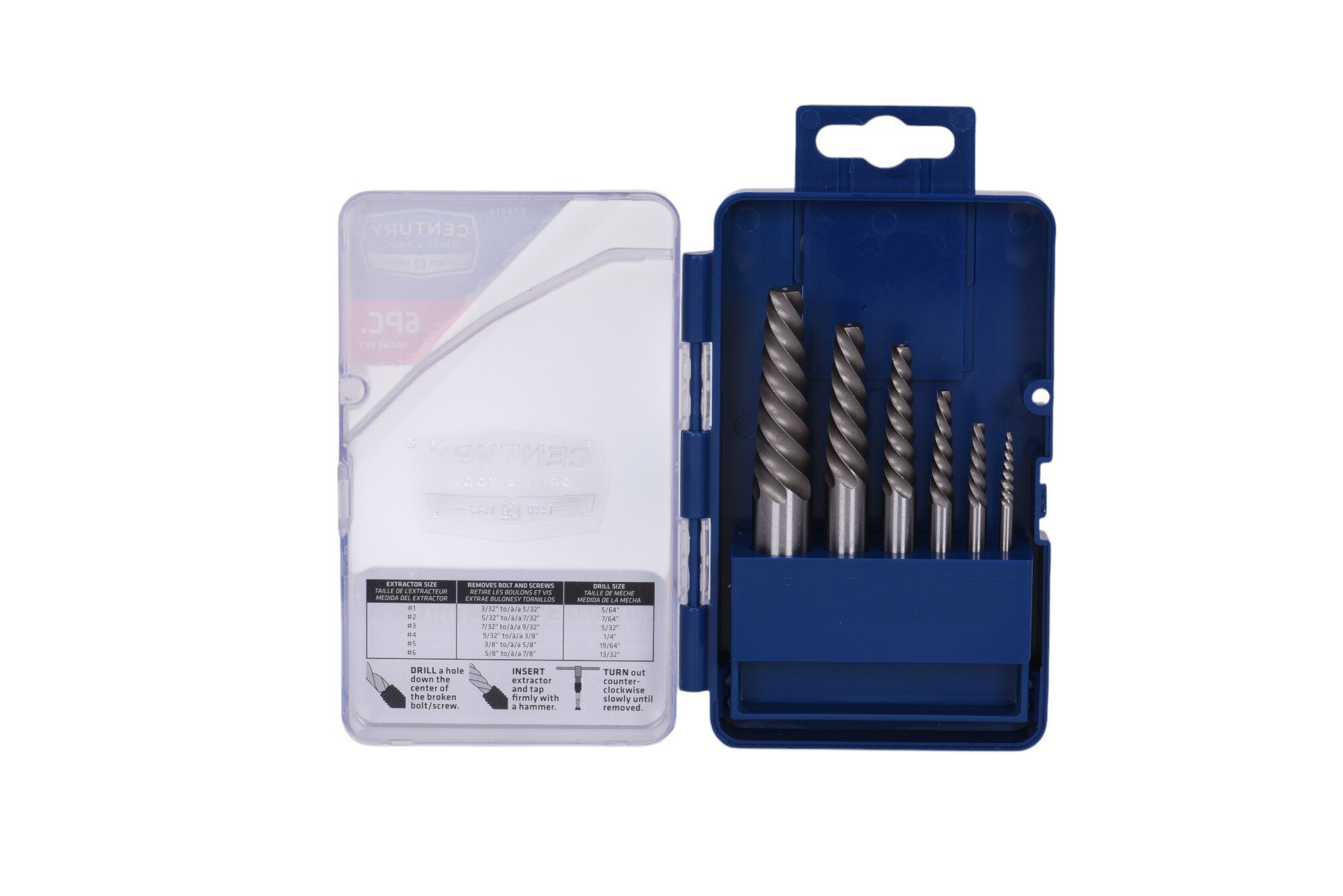 6 Piece Spiral Screw Extractor Set