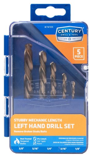 5 Piece Left Hand Drill Bit Set 5 Piece Left Hand Drill Bit Set