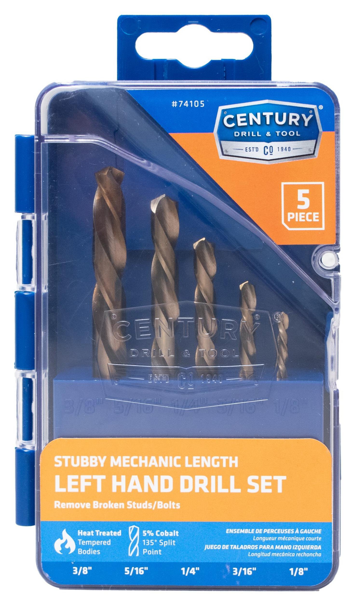 5 Piece Left Hand Drill Bit Set