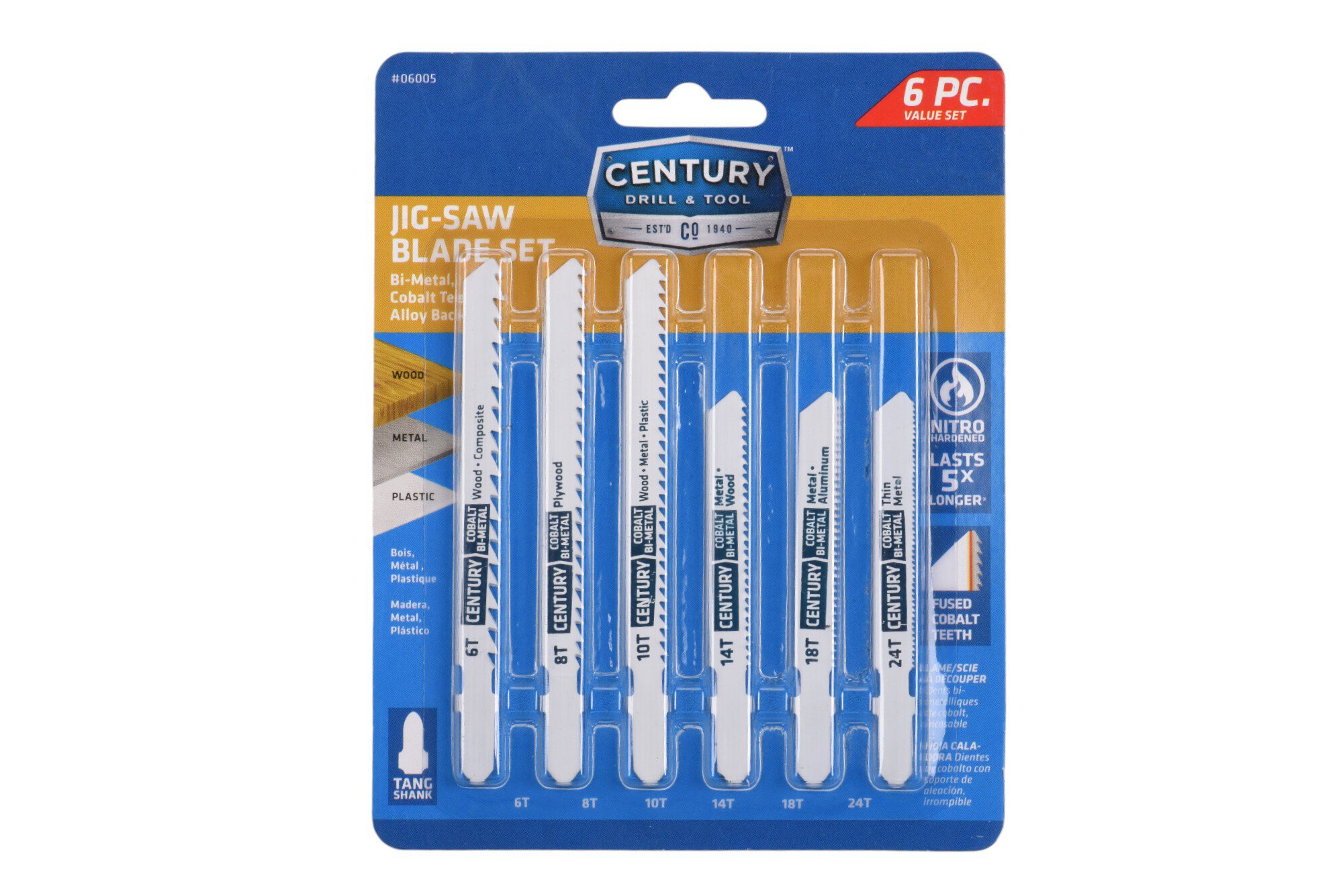 6 Piece Bi-Metal Jig-Saw Blade Set