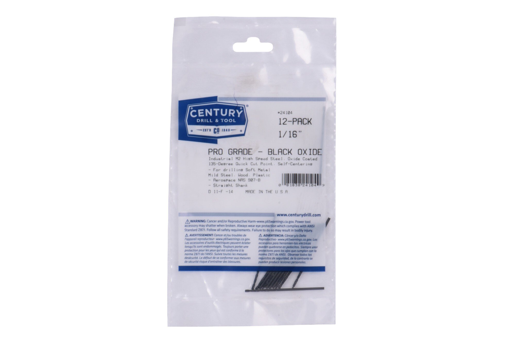 Pro Grade Black Oxide Drill Bits