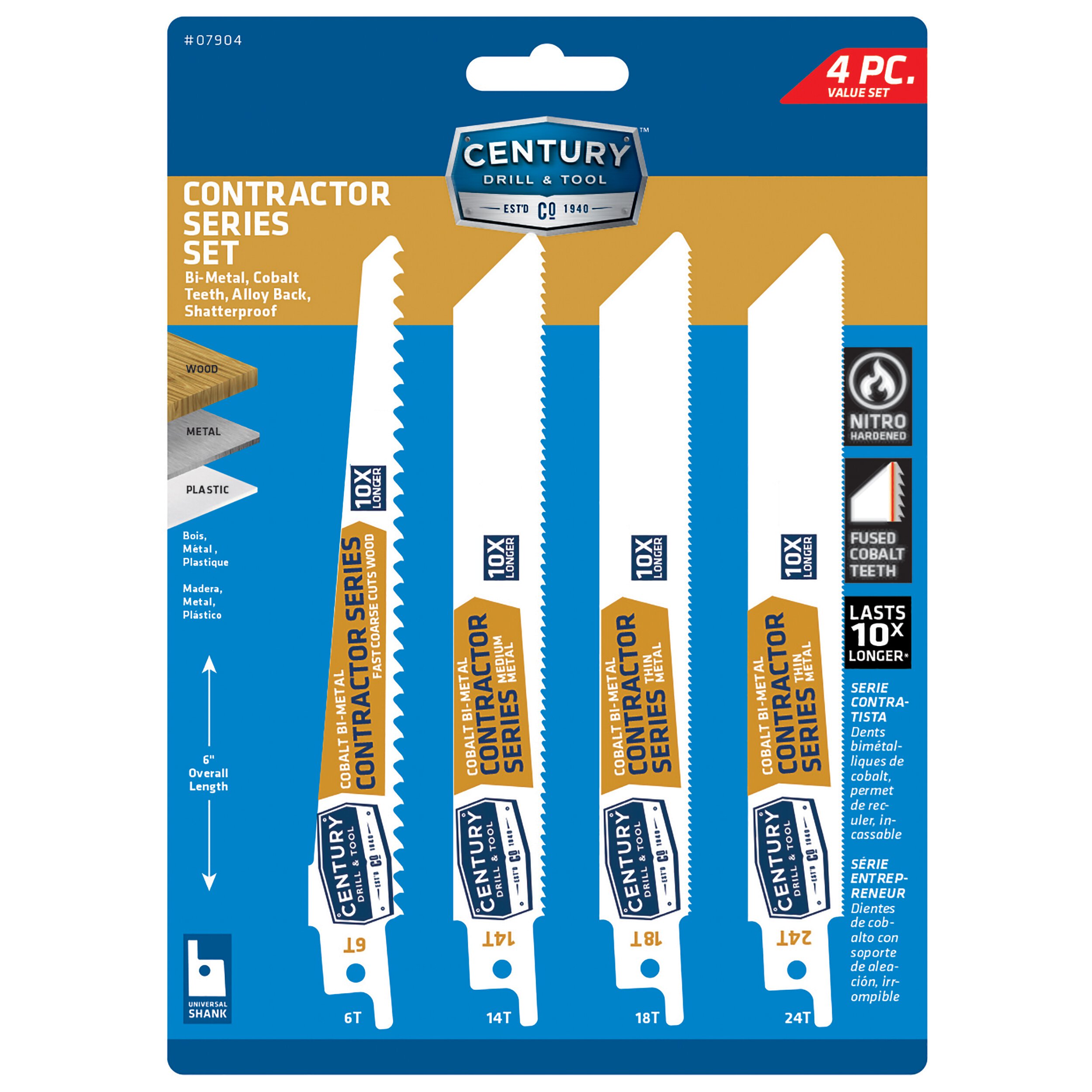 4 Piece Contractor Series Recip Blade Set