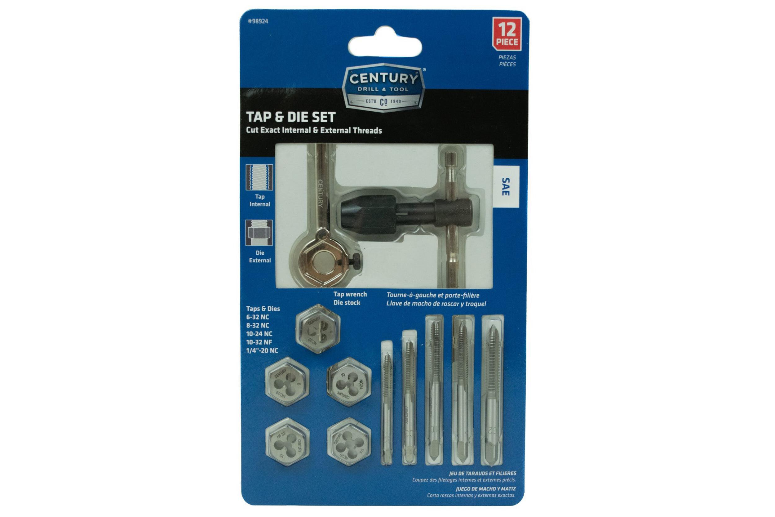 12 Piece Machine Screw and Fractional Tap & Die Set