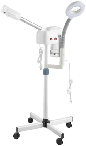 OmySalon 2 in 1 Facial Steamer with 5X Magnifying Lamp, Esthetician Steamer Hot Ozone Mist Face Spa Mist Steam for Home Beauty Salon, Personal Skin Care Deep Cleaning, White OmySalon 2 in 1 Facial Steamer with 5X Magnifying Lamp, Esthetician Steamer Hot Ozone Mist Face Spa Mist Steam for Home Beauty Salon, Personal Skin Care Deep Cleaning, White
