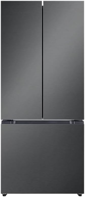 Hamilton Beach HBF1662BLACKSS French Door Full Size Counter Depth Refrigerator with Freezer Drawer, 16.6 cu ft, Gunmetal Hamilton Beach HBF1662BLACKSS French Door Full Size Counter Depth Refrigerator with Freezer Drawer, 16.6 cu ft, Gunmetal