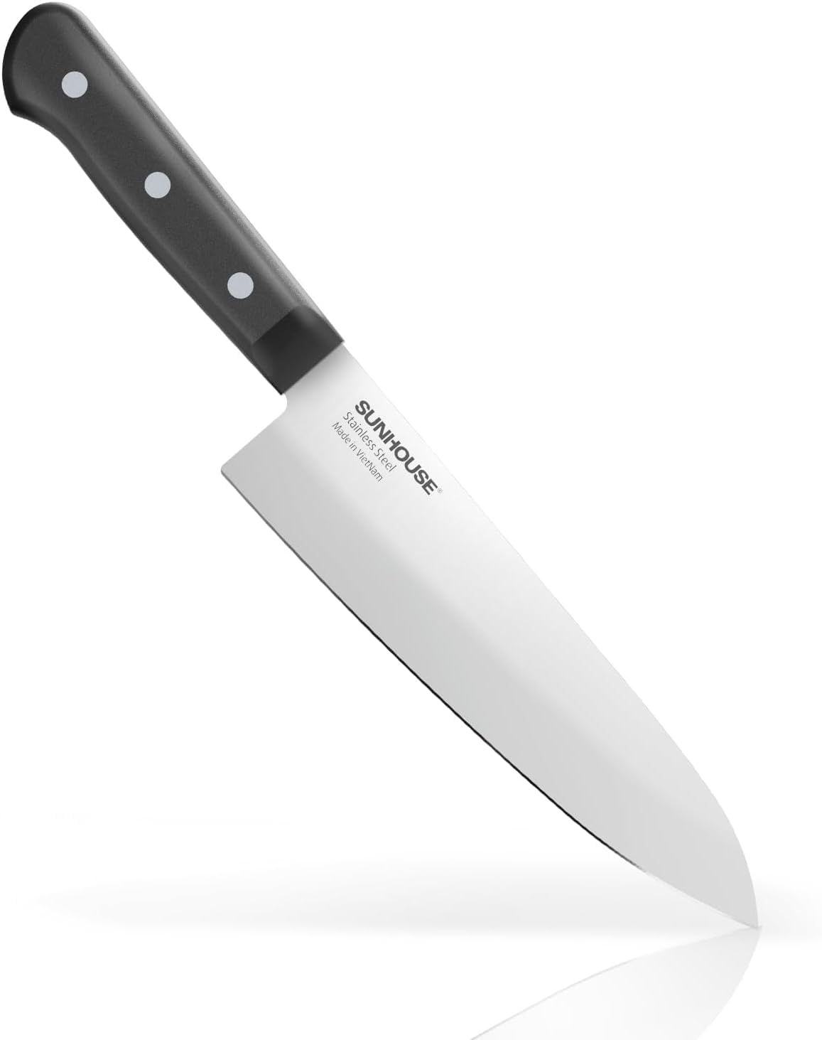 Sunhouse Chef Knife, 7.5 Inch High Carbon Stainless Steel Sharp Kitchen Knife with Ergonomic Handle, Ultra-durable 2-layer Molded Handle, A Useful Chef Gift for Mom and Dad Sunhouse Chef Knife, 7.5 Inch High Carbon Stainless Steel Sharp Kitchen Knife with Ergonomic Handle, Ultra-durable 2-layer Molded Handle, A Useful Chef Gift for Mom and Dad