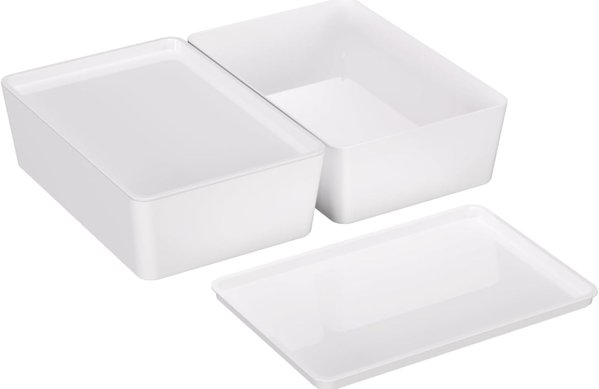 CHANCETSUI Pantry Storage Containers for Snacks: 2 Pack Coffee White Plastic Organizer Bins, 7×10 Inch Stackable Kitchen Cabinet Organizers CHANCETSUI Pantry Storage Containers for Snacks: 2 Pack Coffee White Plastic Organizer Bins, 7×10 Inch Stackable Kitchen Cabinet Organizers
