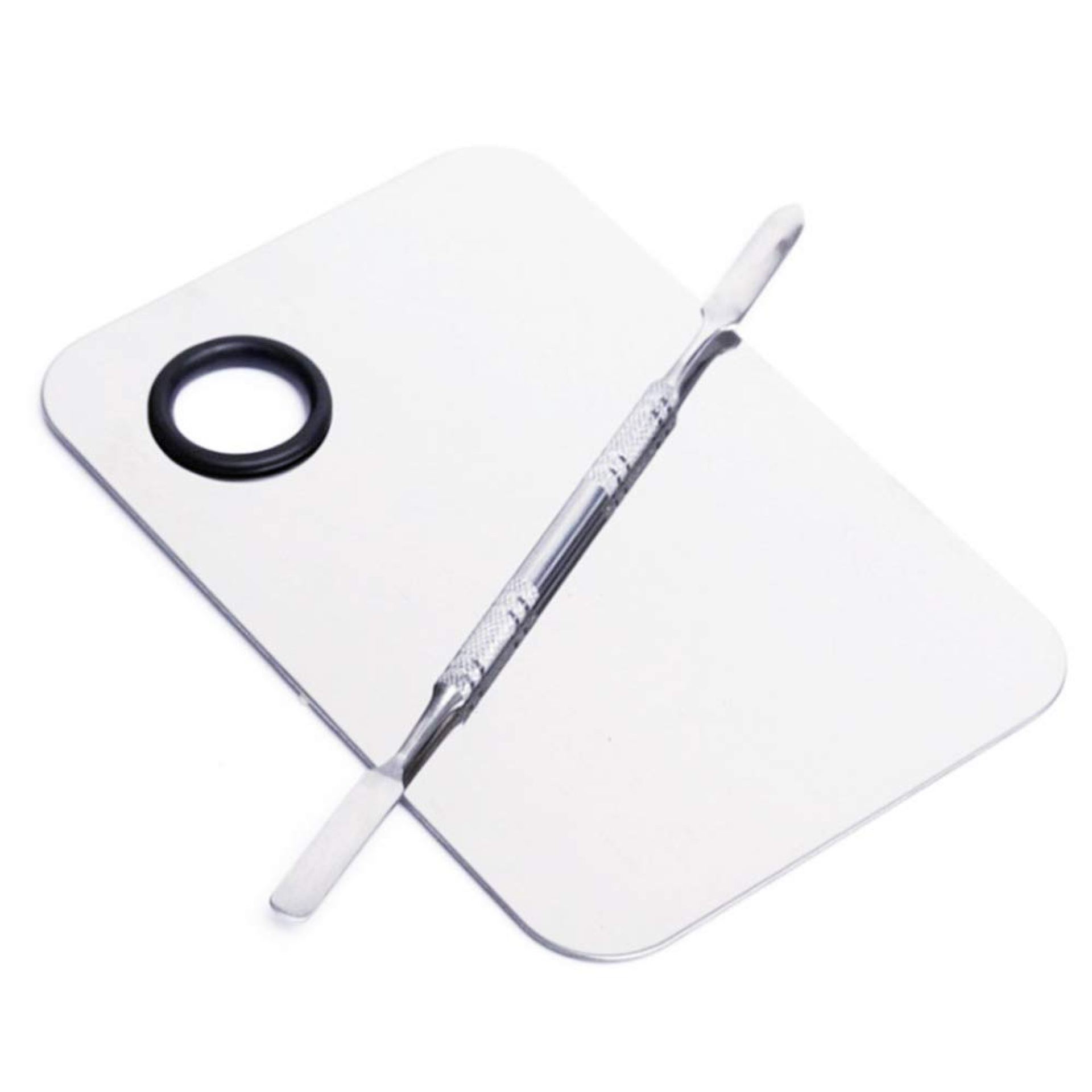 Stainless Steel Cosmetic Makeup Palette, Professional Cosmetic Mixing Makeup Palette Spatula Makeup Artist Tool, Beauty Salon Color Cream Mixing Palette With A Spatula Makeup Nail Art Palette Stainless Steel Cosmetic Makeup Palette, Professional Cosmetic Mixing Makeup Palette Spatula Makeup Artist Tool, Beauty Salon Color Cream Mixing Palette With A Spatula Makeup Nail Art Palette