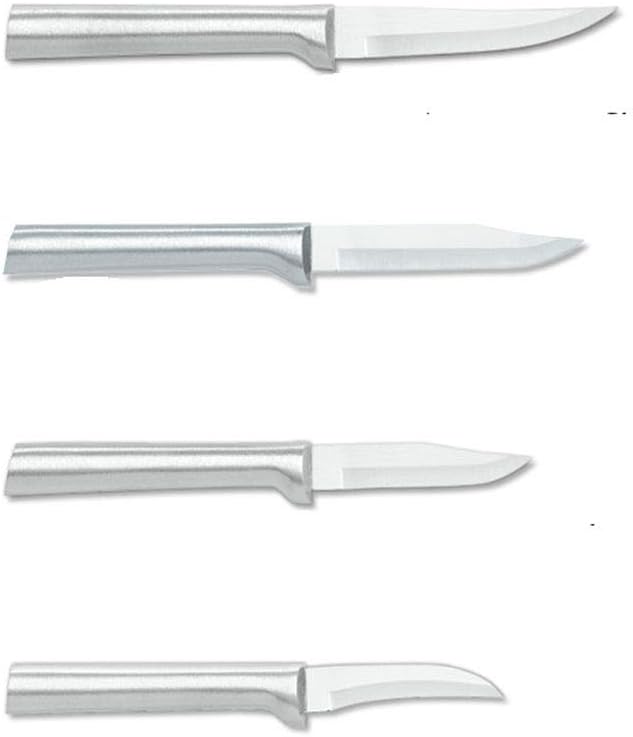 Rada Cutlery 4-Piece Granny, Peeling, Regular, and Heavy Duty Paring Knife Set, Silver Handles Rada Cutlery 4-Piece Granny, Peeling, Regular, and Heavy Duty Paring Knife Set, Silver Handles