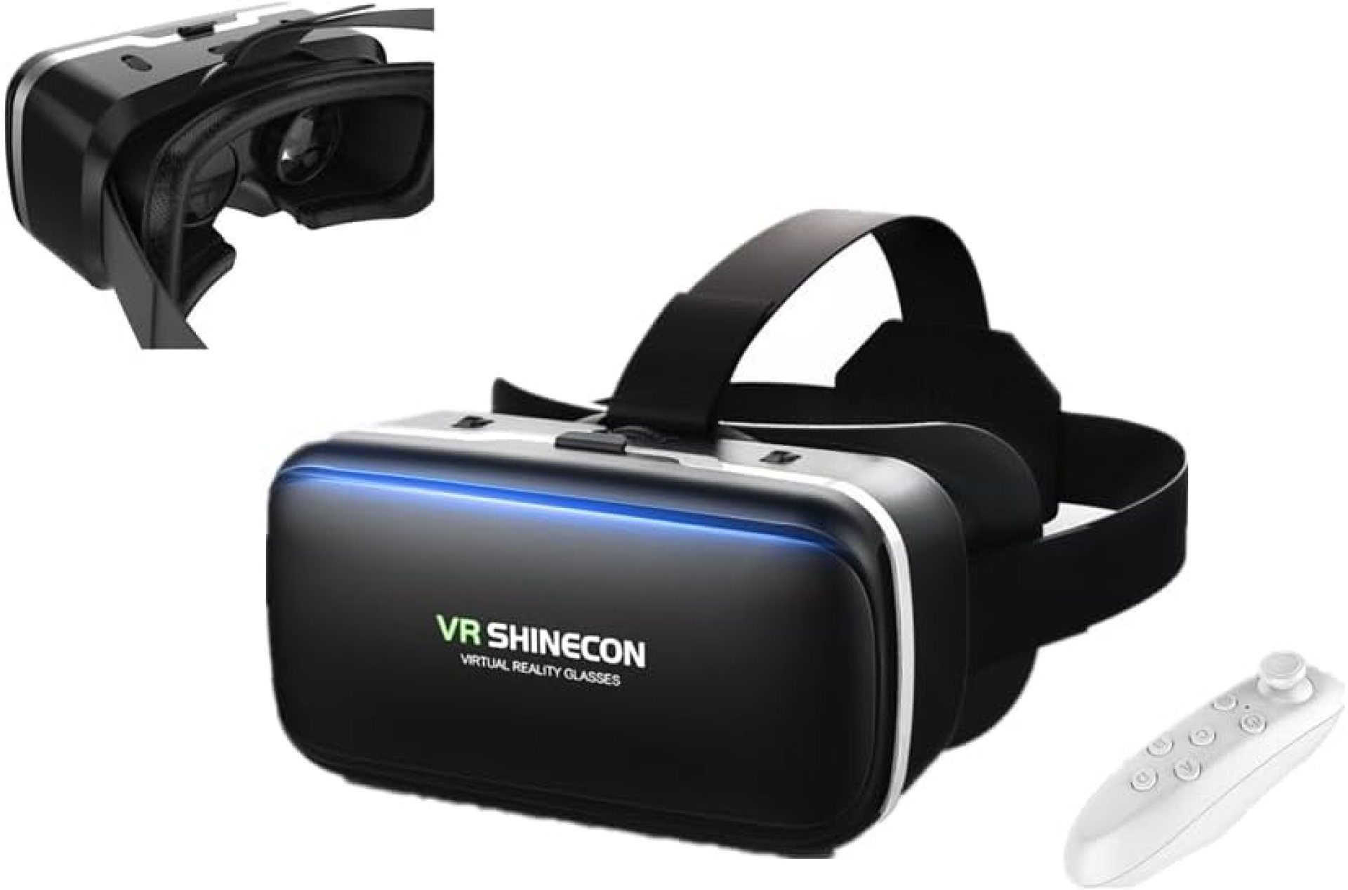 VR Headset for iPhone & Android with Controller, Virtual Reality 3D Glasses Headset Helmets, Universal Virtual Reality Goggles for Kids & Adults, for Phones 4.7-6.6 Inch, for TV, Movies & Video Games VR Headset for iPhone & Android with Controller, Virtual Reality 3D Glasses Headset Helmets, Universal Virtual Reality Goggles for Kids & Adults, for Phones 4.7-6.6 Inch, for TV, Movies & Video Games
