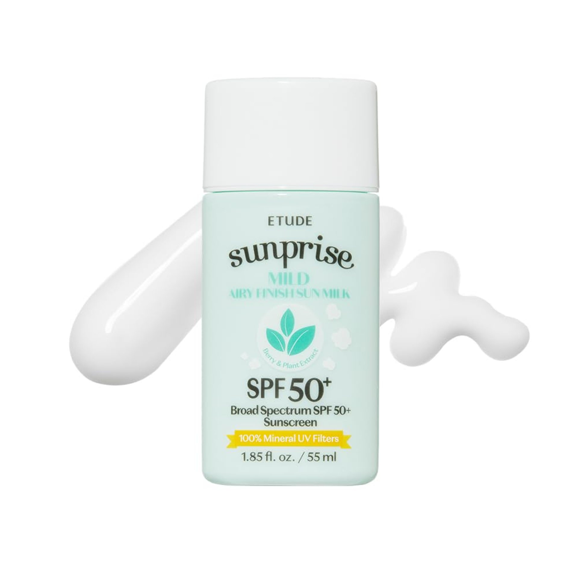 ETUDE Sunprise Sunscreen Mild Sun Milk SPF 50+ / PA++++ (55ml) | Sebum-free, Non-Sticky, Long Lasting Protection, 100% Mineral Korean Sunscreen for sensitive skin ETUDE Sunprise Sunscreen Mild Sun Milk SPF 50+ / PA++++ (55ml) | Sebum-free, Non-Sticky, Long Lasting Protection, 100% Mineral Korean Sunscreen for sensitive skin