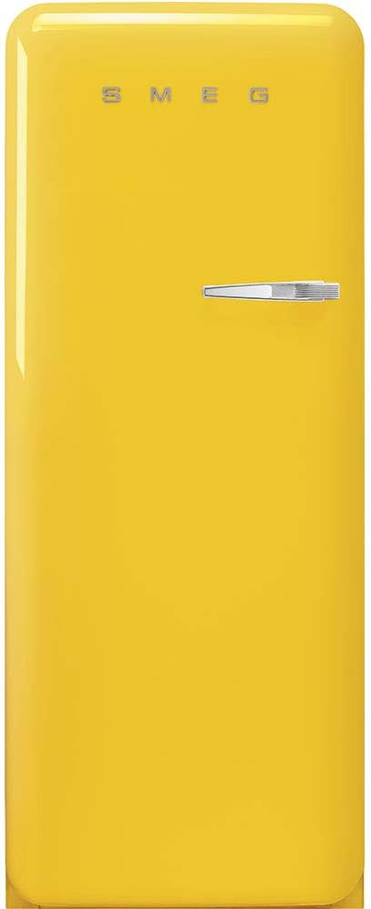 Smeg FAB28 50’s Retro Style Aesthetic Top Freezer Refrigerator with 9.92 Cu Total Capacity, Multiflow Cooling System, Adjustable Glass Shelves 24-Inches, Yellow Left Hand Hinge Made In Italy Smeg FAB28 50’s Retro Style Aesthetic Top Freezer Refrigerator with 9.92 Cu Total Capacity, Multiflow Cooling System, Adjustable Glass Shelves 24-Inches, Yellow Left Hand Hinge Made In Italy