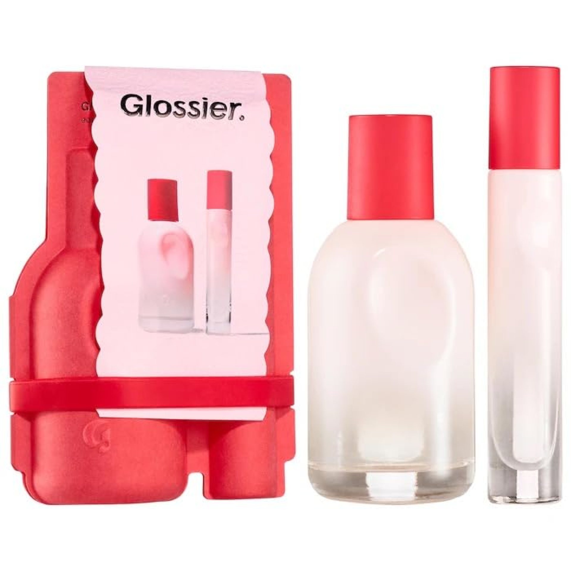 Glossier You Limited Edition Eau de Parfum Holiday Gift Set – Full Size Spray (1.7oz / 50ml) and Travel Size Rollerball (0.27oz / 8ml) Glossier You Limited Edition Eau de Parfum Holiday Gift Set – Full Size Spray (1.7oz / 50ml) and Travel Size Rollerball (0.27oz / 8ml)