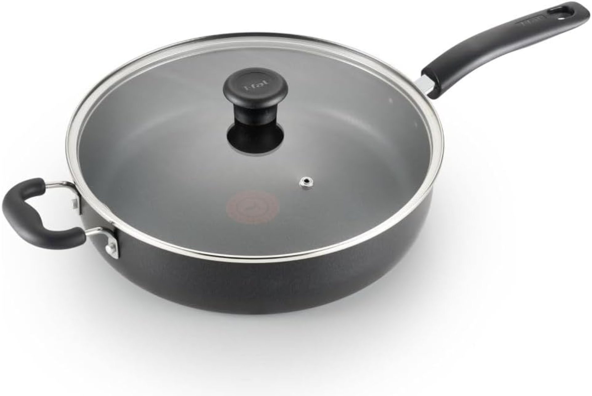 T-fal Specialty Nonstick Saute Pan with Glass Lid 5 Quart, Oven Broiler Safe 350F, Cookware, Deep Frying Pan with Handle, Skillet, Kitchen, Pots and Pans, Dishwasher Safe, Black T-fal Specialty Nonstick Saute Pan with Glass Lid 5 Quart, Oven Broiler Safe 350F, Cookware, Deep Frying Pan with Handle, Skillet, Kitchen, Pots and Pans, Dishwasher Safe, Black