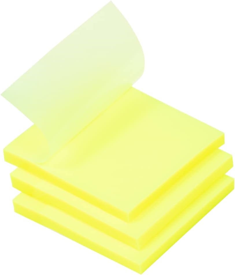 JAM PAPER Transparent Sticky Notes – Waterproof Memo Pad – 3 x 3 – Yellow – 300 Sheets/Pack JAM PAPER Transparent Sticky Notes – Waterproof Memo Pad – 3 x 3 – Yellow – 300 Sheets/Pack