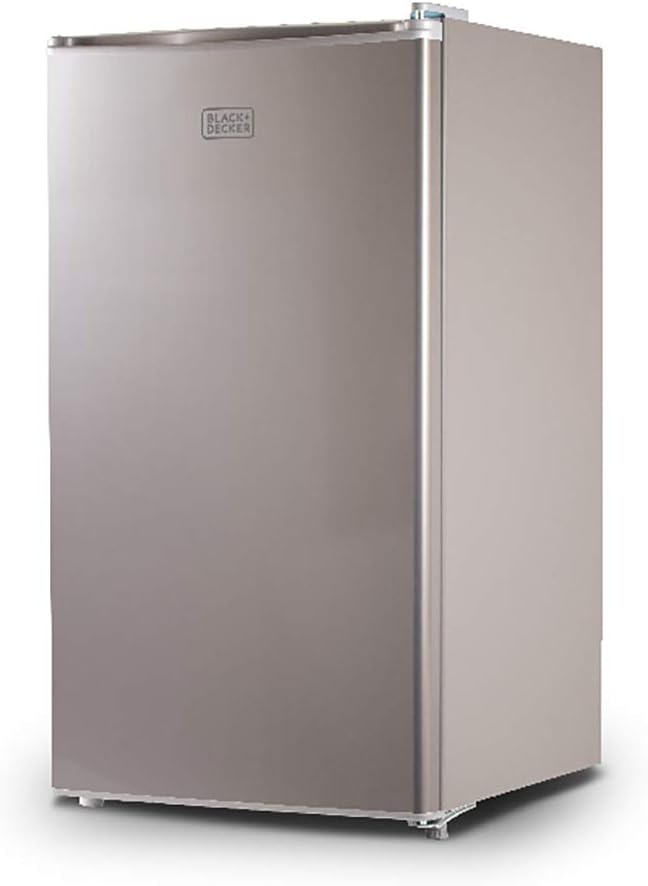 BLACK+DECKER 3.2 Cu. Ft. Compact Refrigerator, ENERGY STAR Certified Small Refrigerator, Single Door Mini Fridge with Freezer, Personal Fridge for Home/Dorm Room, R600a Refrigerant, VCM Stainless Look BLACK+DECKER 3.2 Cu. Ft. Compact Refrigerator, ENERGY STAR Certified Small Refrigerator, Single Door Mini Fridge with Freezer, Personal Fridge for Home/Dorm Room, R600a Refrigerant, VCM Stainless Look