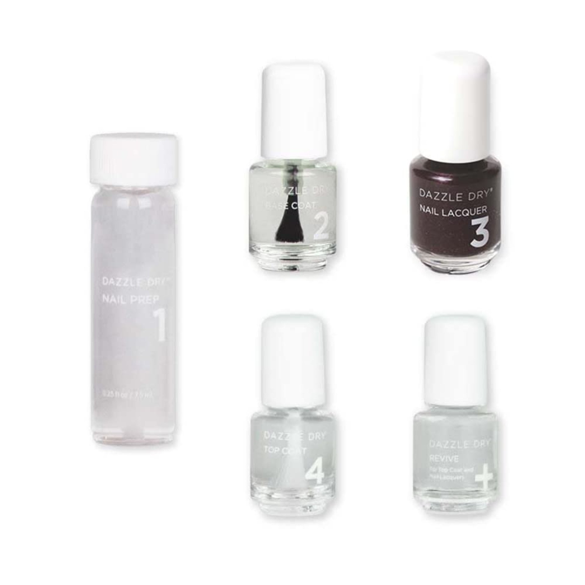 Dazzle Dry Mini Kit 4 Step System – Merlot, deep, heart-warming burgundy with subtle shimmer. Full coverage. (5 Piece Kit / 5 Manicures) Dazzle Dry Mini Kit 4 Step System – Merlot, deep, heart-warming burgundy with subtle shimmer. Full coverage. (5 Piece Kit / 5 Manicures)