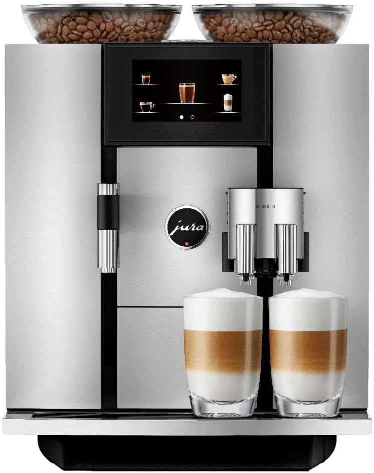 Jura GIGA 6 Aluminum Automatic Coffee Machine, 10 Oz Bean Capacity and 88 Oz Water Capacity, Makes 28 Types of Drinks (Renewed) Jura GIGA 6 Aluminum Automatic Coffee Machine, 10 Oz Bean Capacity and 88 Oz Water Capacity, Makes 28 Types of Drinks (Renewed)