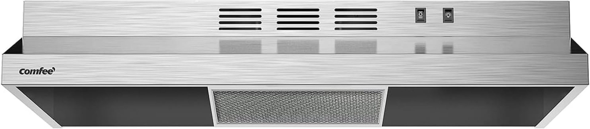 Comfee’ CVU30W2AST 30 Inch Ducted Ductless Vent Durable Stainless Steel Kitchen Reusable Filter, 200 CFM, 2 Speed Exhaust Fan Under Cabinet Range Hood Comfee’ CVU30W2AST 30 Inch Ducted Ductless Vent Durable Stainless Steel Kitchen Reusable Filter, 200 CFM, 2 Speed Exhaust Fan Under Cabinet Range Hood
