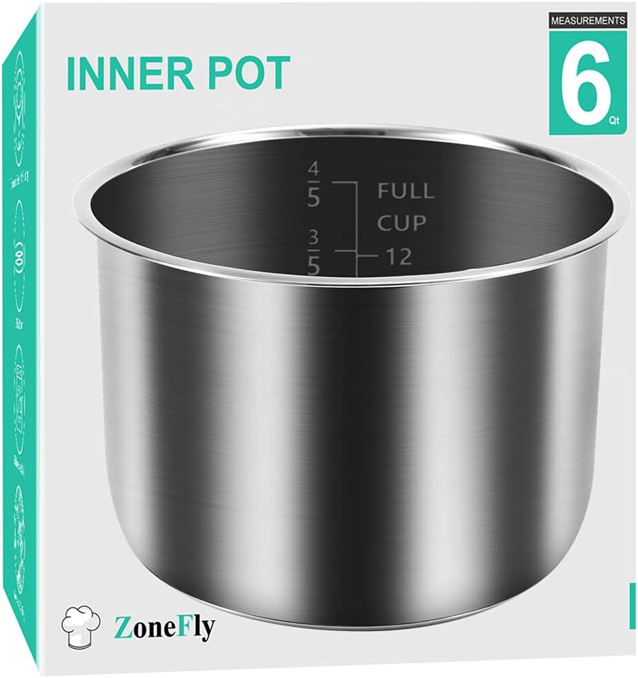 6Qt Power Cooker XL Replacement Inner Pot Stainless Steel Compatible with 6 Quart Power Pressure Cooker PPC770 PPC771 PPC770-1 PRO PCXL-PRO6 YBD60-100 WAL1 WAL2 Stainless Steel Inner Pot Parts – 6 QT 6Qt Power Cooker XL Replacement Inner Pot Stainless Steel Compatible with 6 Quart Power Pressure Cooker PPC770 PPC771 PPC770-1 PRO PCXL-PRO6 YBD60-100 WAL1 WAL2 Stainless Steel Inner Pot Parts – 6 QT