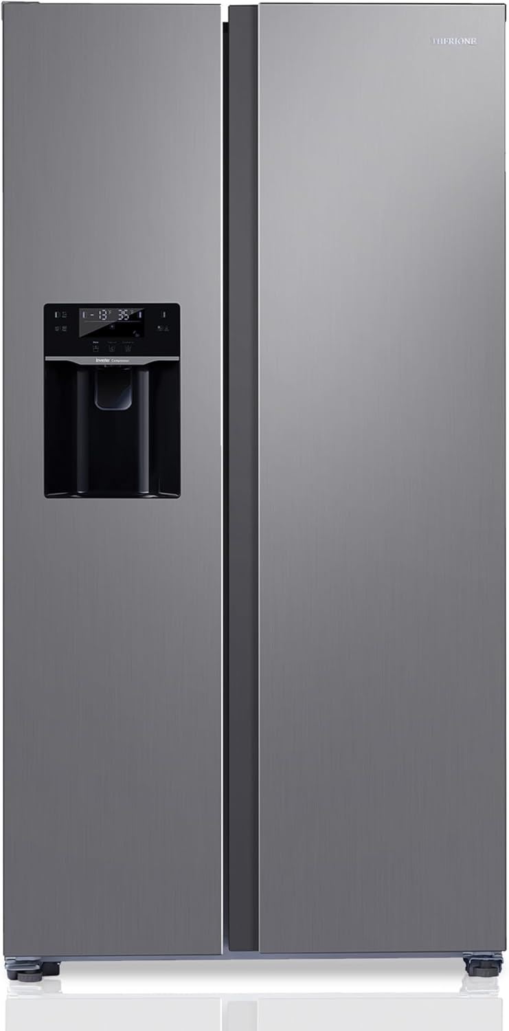 Upgraded 18.1 Cu. Ft 36 Inch W. Side-by-Side Stainless Steel Refrigerator with Ice Maker, Water Dispenser, Inverter Compressor, Auto Defrost – for Home, Kitchen, or Office Upgraded 18.1 Cu. Ft 36 Inch W. Side-by-Side Stainless Steel Refrigerator with Ice Maker, Water Dispenser, Inverter Compressor, Auto Defrost – for Home, Kitchen, or Office