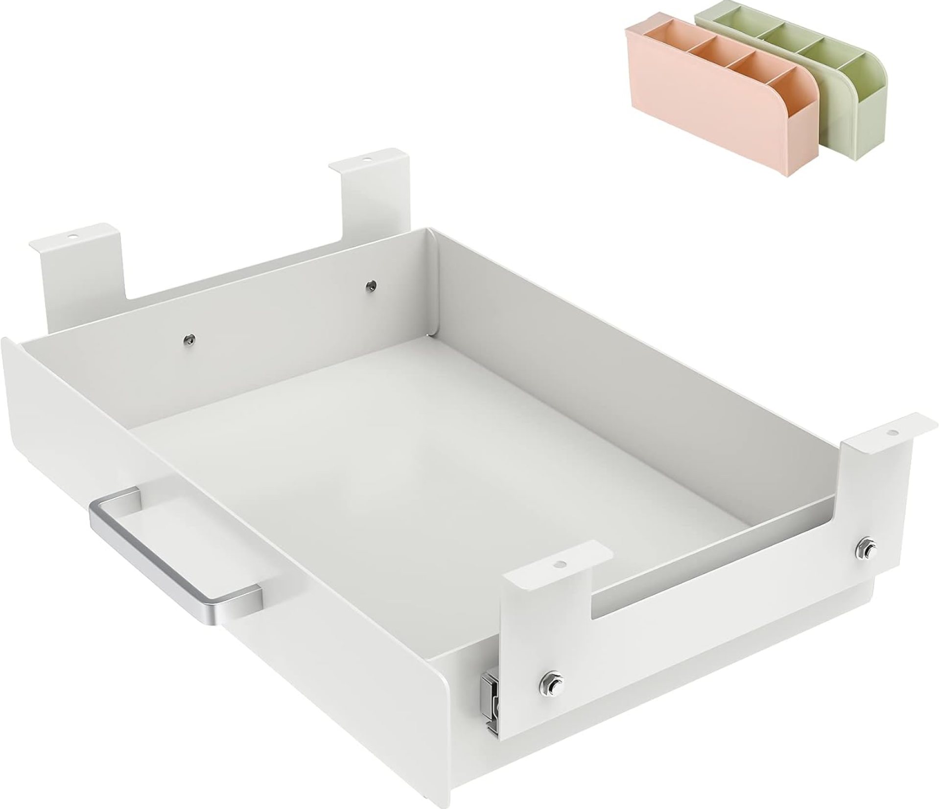 Gome Under Desk Pull-Out Drawer – Storage Organizer Office Mounted, Easy Slide-Out Pencil Drawer for Saving Space, Ideal for Sit-Stand Workstation (For 1.2″ Support Bar Under Desk) Gome Under Desk Pull-Out Drawer – Storage Organizer Office Mounted, Easy Slide-Out Pencil Drawer for Saving Space, Ideal for Sit-Stand Workstation (For 1.2″ Support Bar Under Desk)