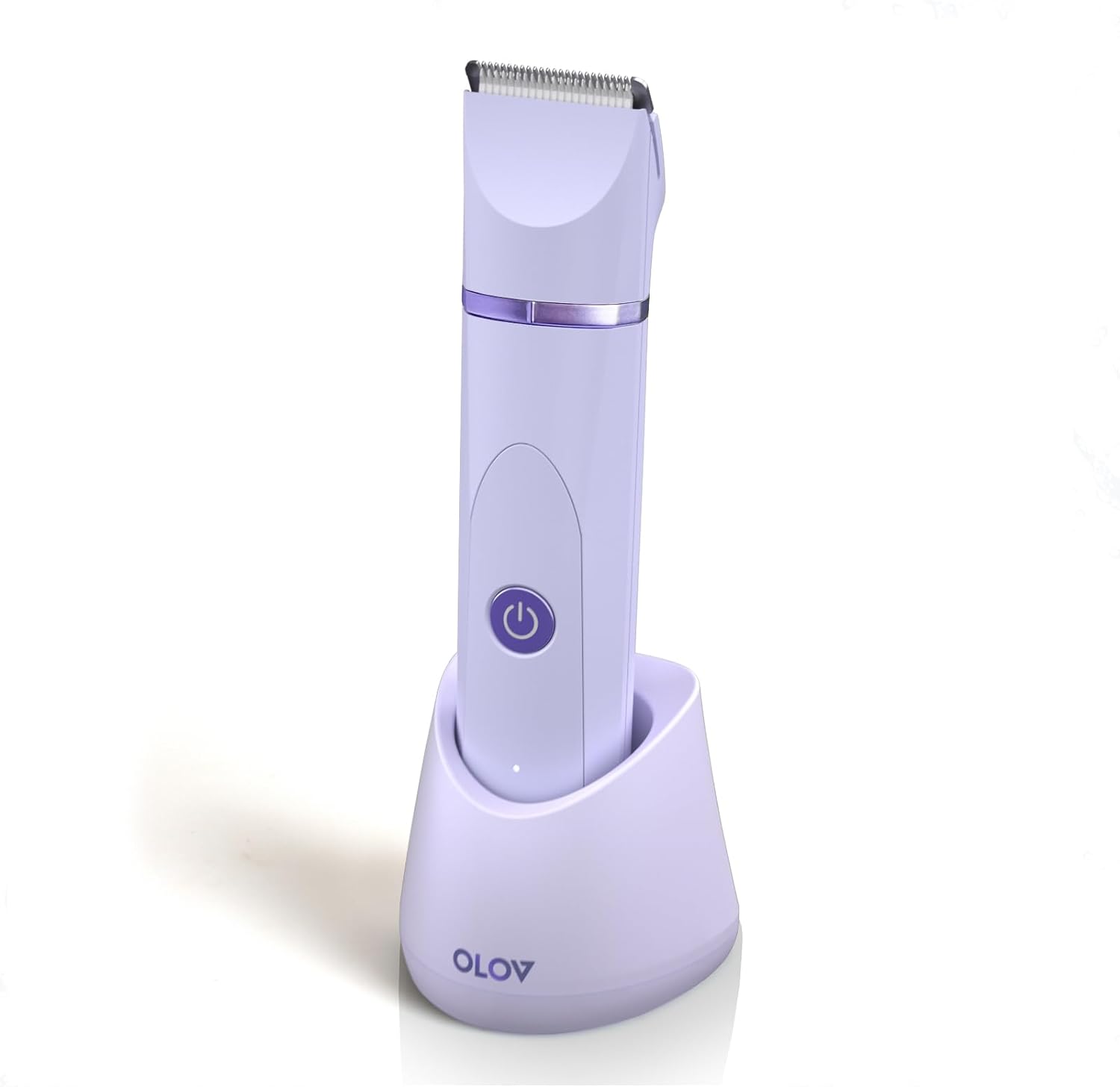 OLOV Electric Body Hair Trimmer – Groin Trimmer for Men – Bikini Trimmer Women – Wet/Dry Shaver Groomer, Replaceable Ceramic Blade Heads, USB Recharge Dock, Waterproof Hygiene Razor,Purple OLOV Electric Body Hair Trimmer – Groin Trimmer for Men – Bikini Trimmer Women – Wet/Dry Shaver Groomer, Replaceable Ceramic Blade Heads, USB Recharge Dock, Waterproof Hygiene Razor,Purple