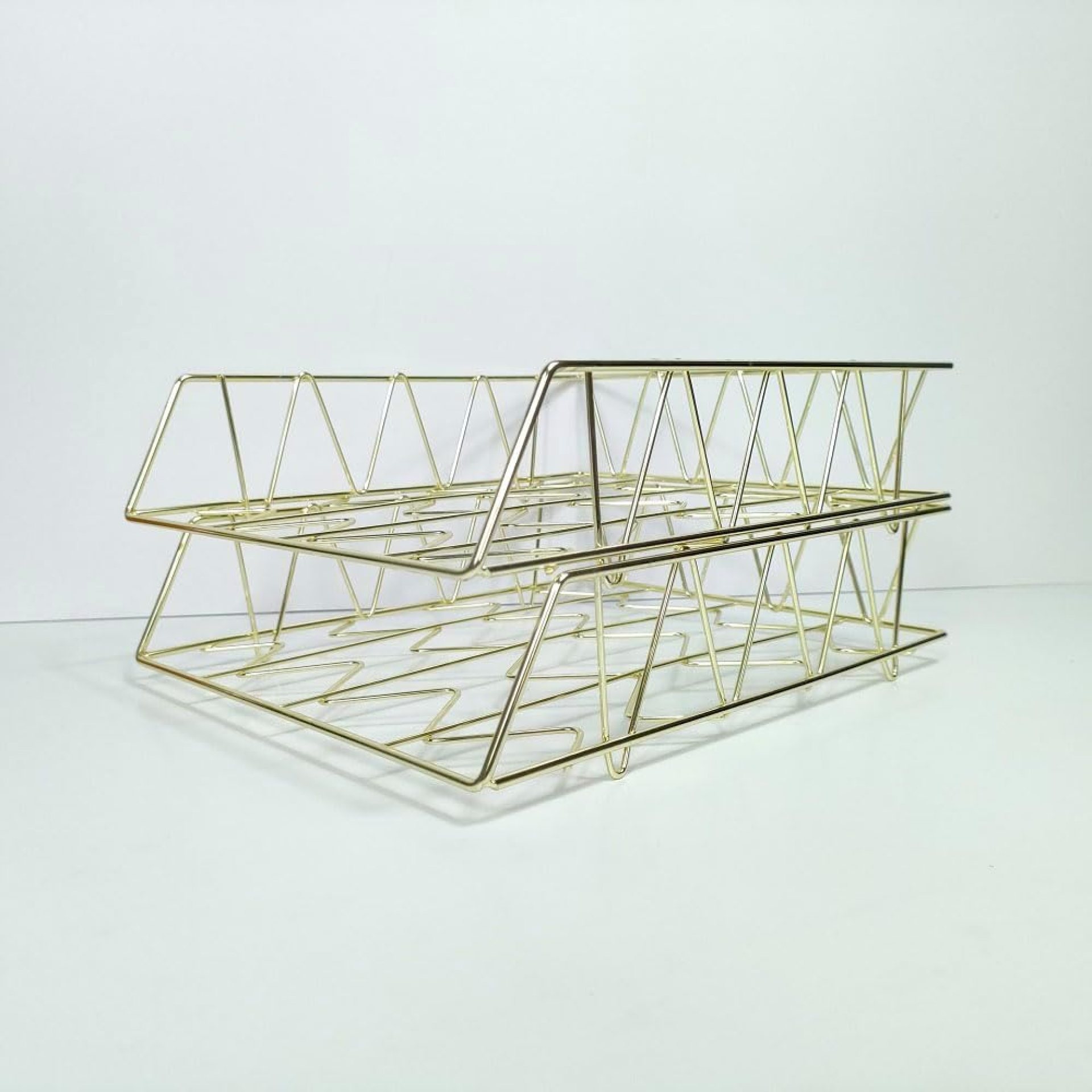 Metal Stackable Document Organizer, Letter Trays File Rack Stackable Storage compartments for A4 Filing Tray for Documents Holder in Home & Office (Gold),2 Pack Metal Stackable Document Organizer, Letter Trays File Rack Stackable Storage compartments for A4 Filing Tray for Documents Holder in Home & Office (Gold),2 Pack