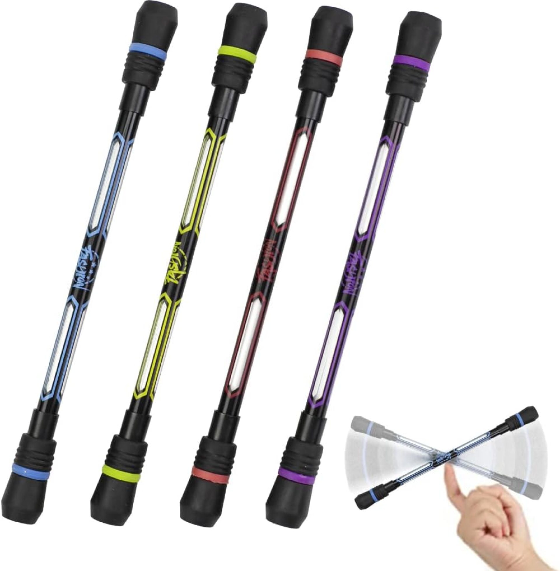 XIANNV 4 Pcs Pen Spinning Cool Spinning Pens Stationery Set,Pen Spinner for Girls Boys Kids Teens Student Gift, Black Ink, (0.5 mm) XIANNV 4 Pcs Pen Spinning Cool Spinning Pens Stationery Set,Pen Spinner for Girls Boys Kids Teens Student Gift, Black Ink, (0.5 mm)