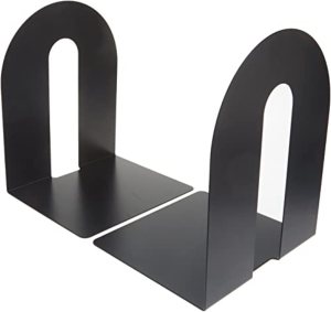 Officemate Heavy Duty 10″ Bookends, Non-Skid Base, Black, Pair (93142)