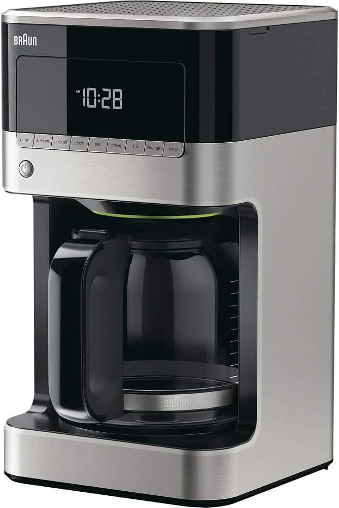 Braun BrewSense 12 Cup Drip Coffee Maker – Pause & Pour Mid Brew, Coffee Machine with 24-Hour Timer & Clock, Bold & Regular Strength, 1-4 Cup Functions, Self Clean, Auto Shutoff, Stainless Steel Braun BrewSense 12 Cup Drip Coffee Maker – Pause & Pour Mid Brew, Coffee Machine with 24-Hour Timer & Clock, Bold & Regular Strength, 1-4 Cup Functions, Self Clean, Auto Shutoff, Stainless Steel