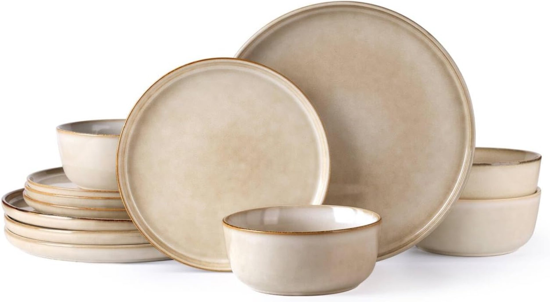 AmorArc Stoneware Dinnerware Sets,Round Reactive Glaze Plates and Bowls Set,Highly Chip and Crack Resistant | Dishwasher & Microwave Safe Dishes Set,Service for 4 (12pc) AmorArc Stoneware Dinnerware Sets,Round Reactive Glaze Plates and Bowls Set,Highly Chip and Crack Resistant | Dishwasher & Microwave Safe Dishes Set,Service for 4 (12pc)