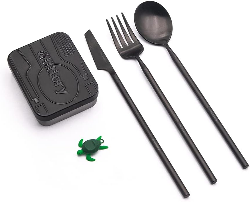 Outlery Reusable Travel Cutlery Set with Case – Portable Silverware Camping Utensils with Collapsible Fork, Knife, and Spoon for Camp and Travel Outlery Reusable Travel Cutlery Set with Case – Portable Silverware Camping Utensils with Collapsible Fork, Knife, and Spoon for Camp and Travel