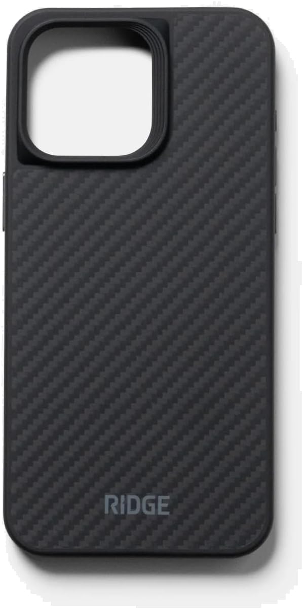 Ridge Case Compatible with iPhone 15 PRO MAX – Compatible with MAGSAFE & Wireless Charging, Aluminum Control Buttons, Dual-Layer Construction, TPU Bumper with Drop Protection (Carbon) Ridge Case Compatible with iPhone 15 PRO MAX – Compatible with MAGSAFE & Wireless Charging, Aluminum Control Buttons, Dual-Layer Construction, TPU Bumper with Drop Protection (Carbon)