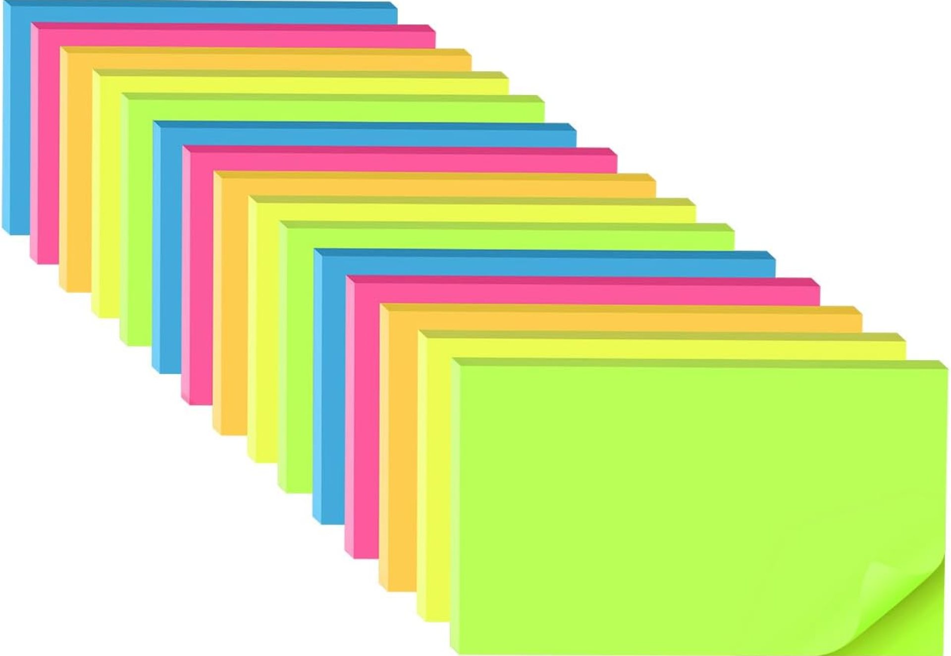 (15 Pads) Sticky Notes 3×5 in Bright Stickies Colorful Super Sticking Power Memo Pads Strong Adhesive (15 Pads) Sticky Notes 3×5 in Bright Stickies Colorful Super Sticking Power Memo Pads Strong Adhesive