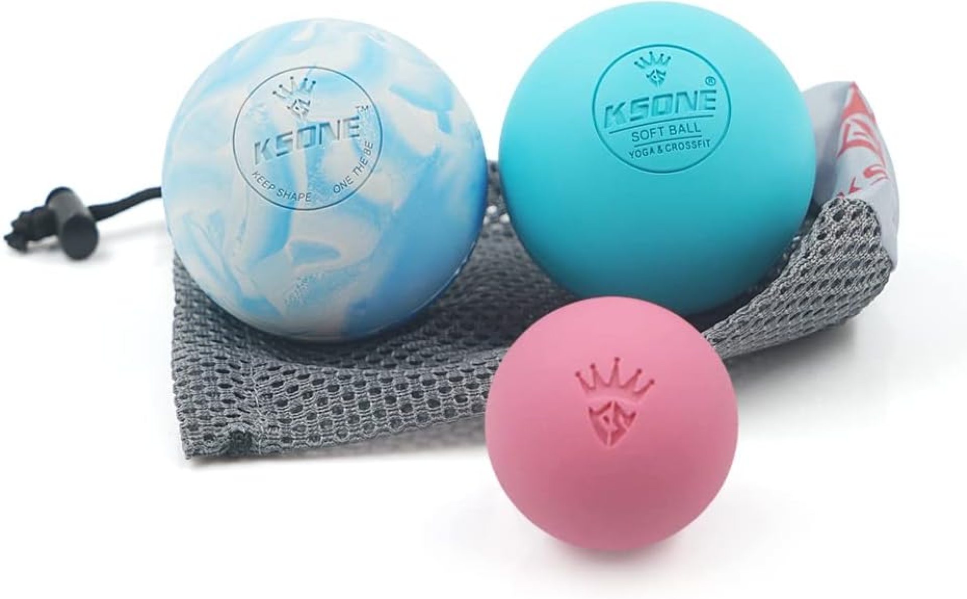 KSONE Massage Lacrosse Balls -Massage Balls for Myofacial Release&Trigger Point Therapy-Set of 2-Hard Lacrosse Massage Ball &Soft Massage Ball with one mini Ball KSONE Massage Lacrosse Balls -Massage Balls for Myofacial Release&Trigger Point Therapy-Set of 2-Hard Lacrosse Massage Ball &Soft Massage Ball with one mini Ball