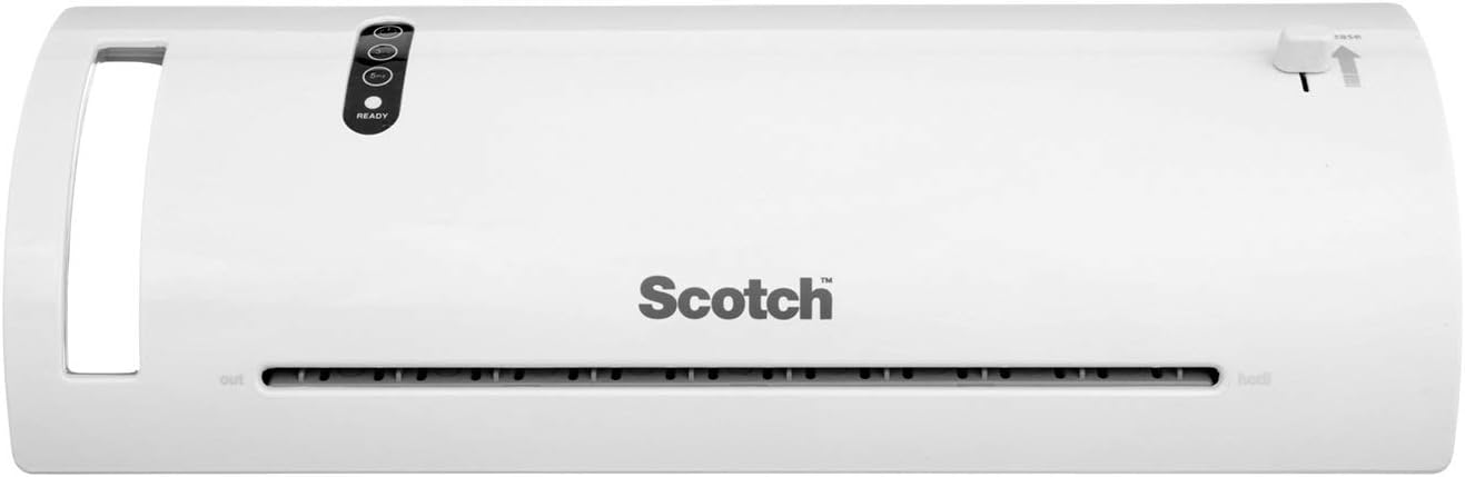 Scotch Thermal Laminator Machine, 5 Minute Warm-up, 9″ Input, for Laminating Sheets Up to 5-Mil Thick Scotch Thermal Laminator Machine, 5 Minute Warm-up, 9″ Input, for Laminating Sheets Up to 5-Mil Thick