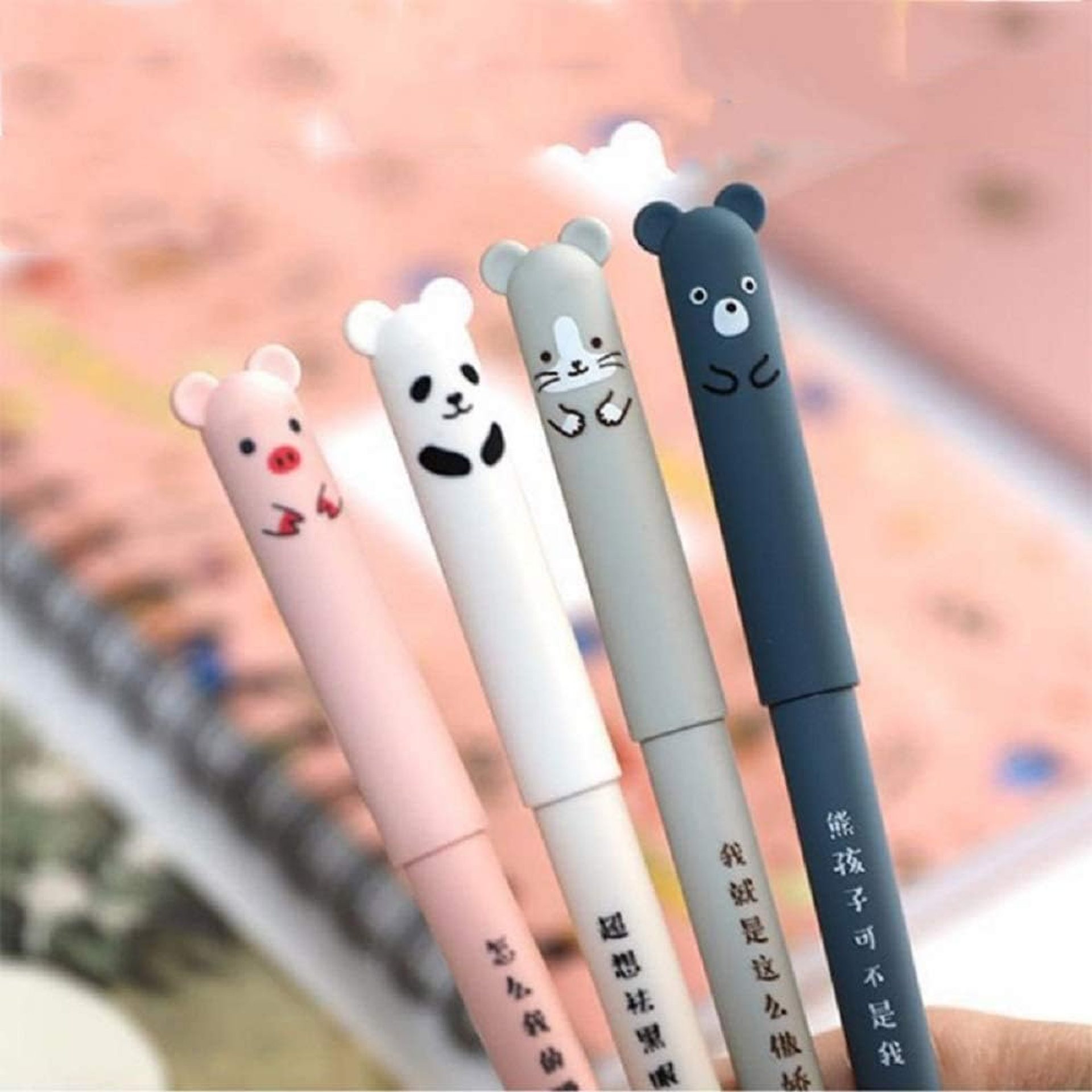 8pcs Erasable Cute Kawaii Pens Cartoon Animal Cat Pig Bear Panda Erasable Gel Pen Ballpoint Pens For Bullet Journaling Note School Stationery Office Supplies (Black Ink) 8pcs Erasable Cute Kawaii Pens Cartoon Animal Cat Pig Bear Panda Erasable Gel Pen Ballpoint Pens For Bullet Journaling Note School Stationery Office Supplies (Black Ink)