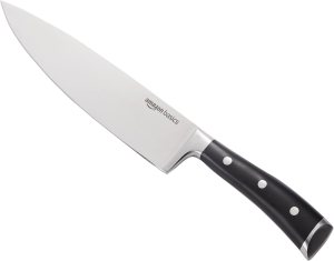 Amazon Basics Classic 8-inch Full Tang Stainless Steel Chef’s Knife with Three Rivets, Silver
