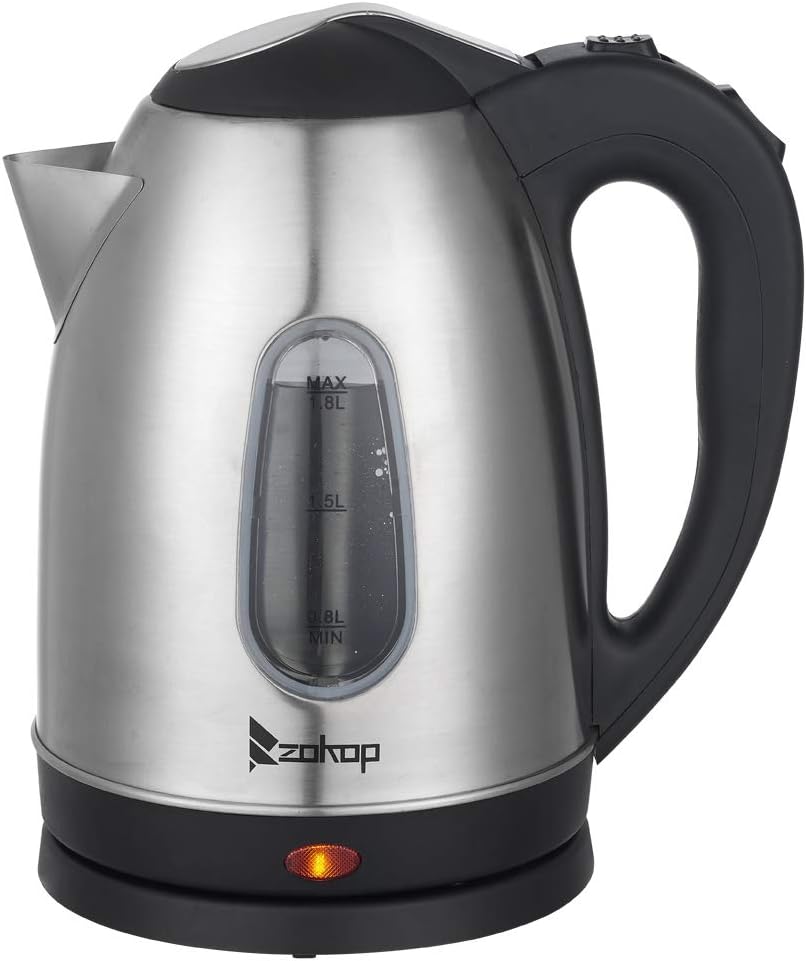 1.5L Stainless Steel Electric Tea Kettle, 120V 1200W Stainless Steel Electric Kettle with Water Window,Fast Boil with Red Indicator Light, Auto Shut-Off and Boil-Dry Protection 1.5L Stainless Steel Electric Tea Kettle, 120V 1200W Stainless Steel Electric Kettle with Water Window,Fast Boil with Red Indicator Light, Auto Shut-Off and Boil-Dry Protection