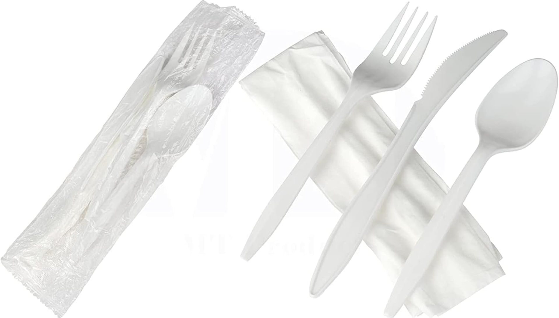 MT Products White Individually Wrapped Plastic Utensils – Disposable Silverware set – Pack of 50 MT Products White Individually Wrapped Plastic Utensils – Disposable Silverware set – Pack of 50