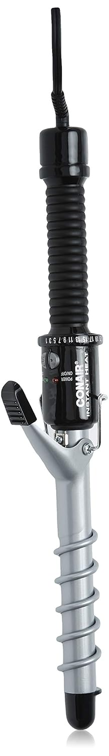 Conair Instant Heat Spiral 3/4-Inch Curling Iron, spiral guide on barrel to help achieve spiral curls – for use on short to medium hair Conair Instant Heat Spiral 3/4-Inch Curling Iron, spiral guide on barrel to help achieve spiral curls – for use on short to medium hair
